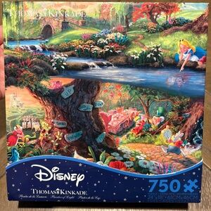 Thomas Kinkade Puzzle Disney's Alice In Wonderland 750 Ceaco Puzzle